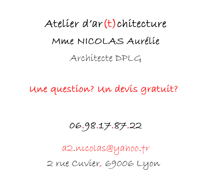 Atelier d'architecte  Lyon Aurlie NICOLAS